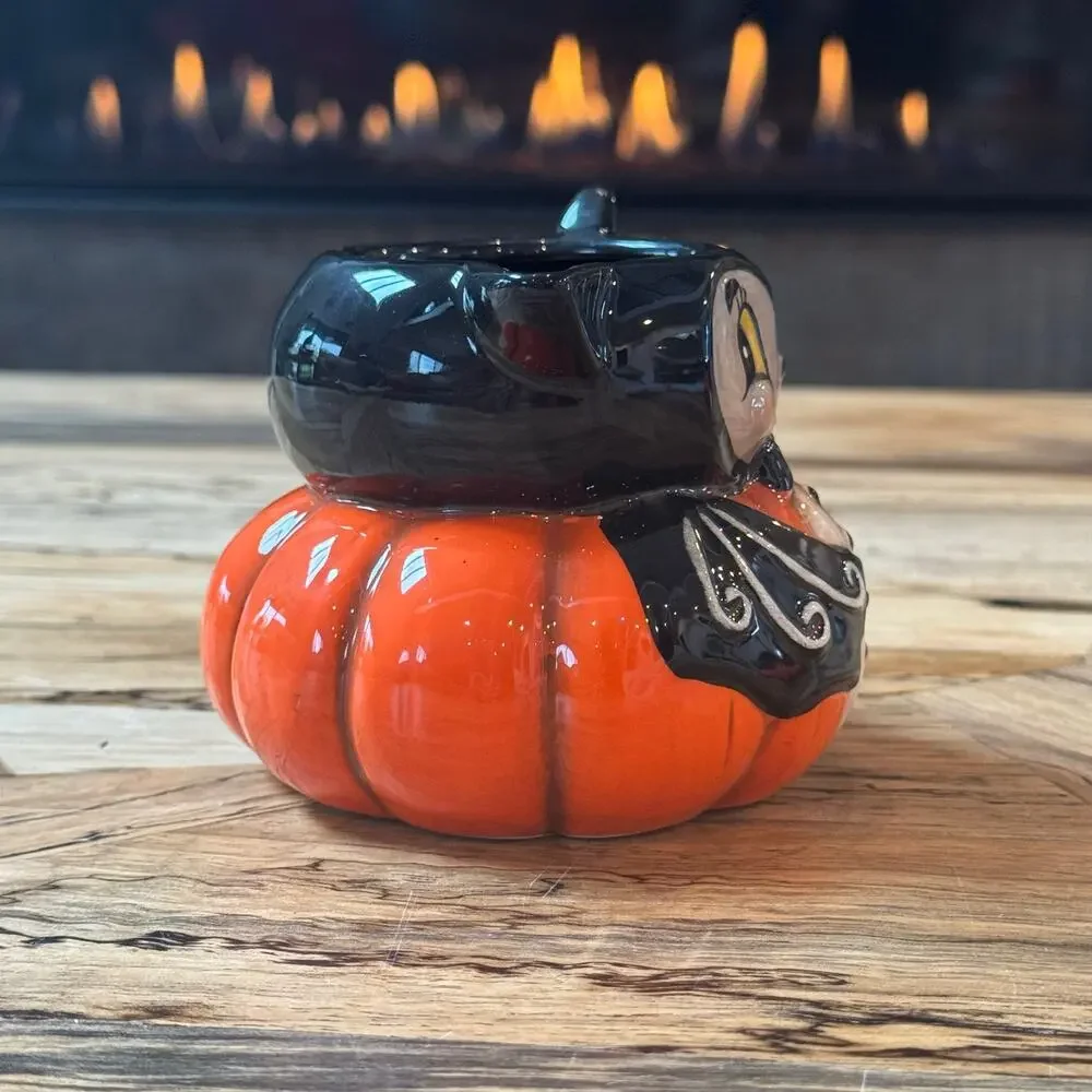 New Johanna Parker Transpac Halloween Bat Pumpkin Peep Creamer Pitcher Mug
